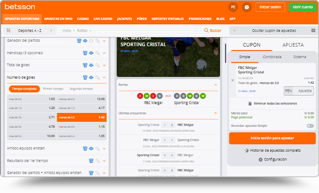 Menos de 3.5 goles